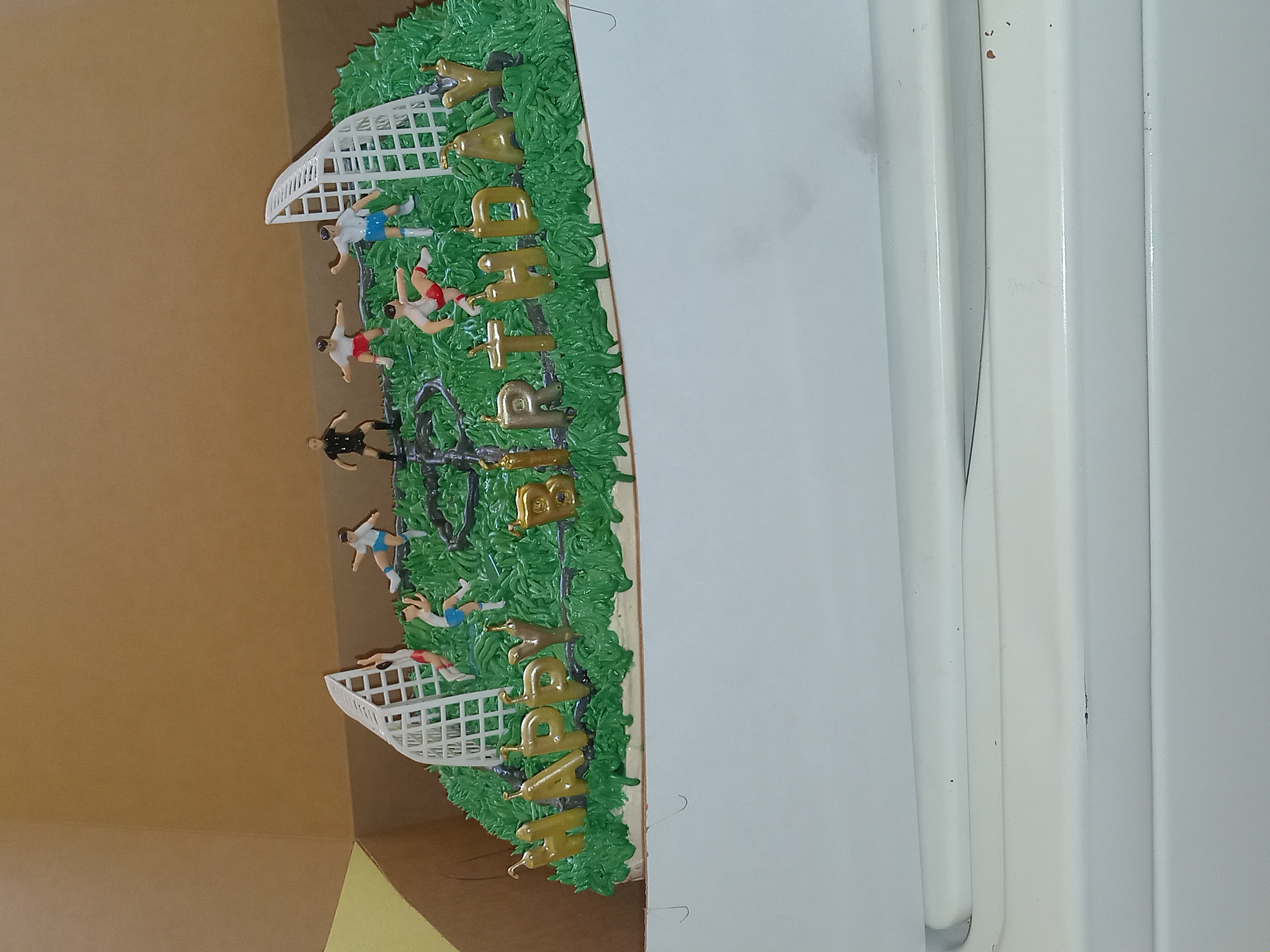 Custom soccer field birthday cake